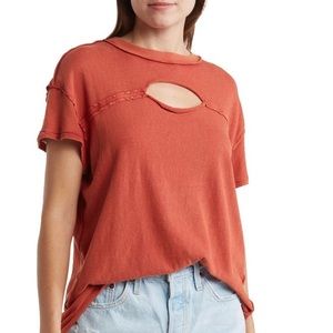 NWT Free People We The Free | Cutout Boxy Cotton T-Shirt | Small